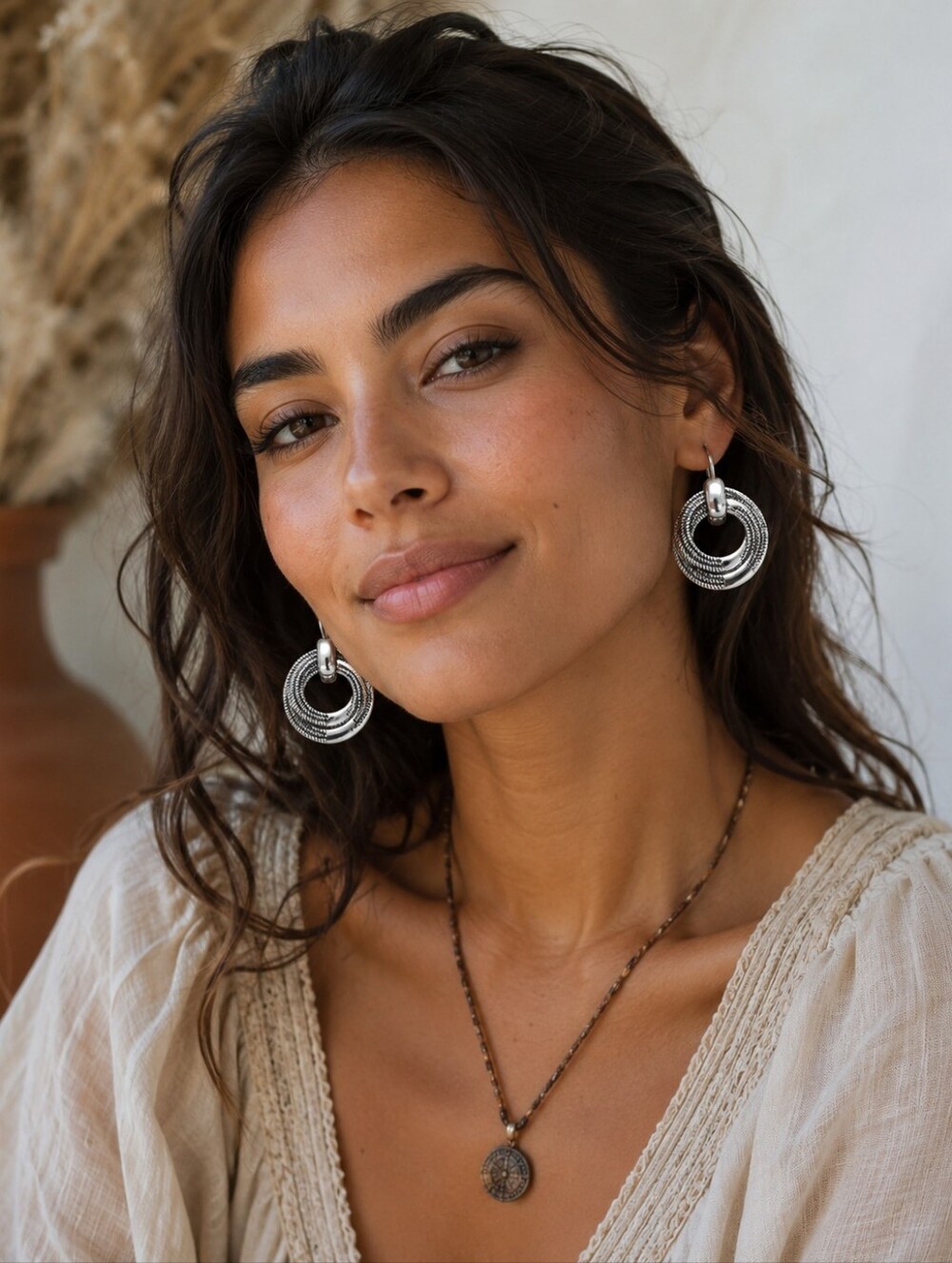 Silver Multi-Ring Hoop Earrings - Women Jewelry